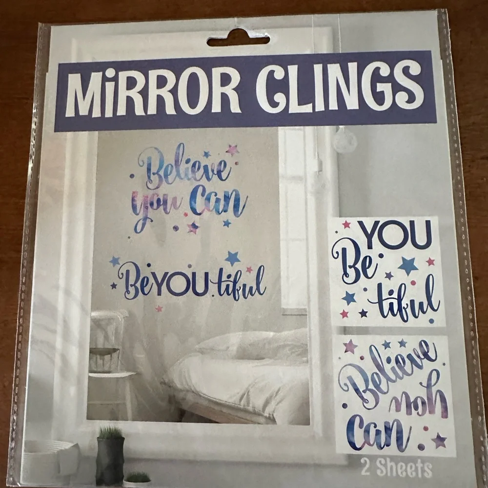 ☀️ 3/$10 Mirror Clings Decorative Wall Decals - Inspirational (see description)
